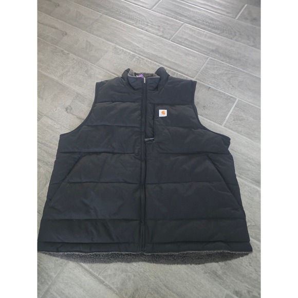 Carhartt Jackets & Blazers - Carhartt Montana Womens Reversible Quilted Sherpa Fleece Vest Black Large